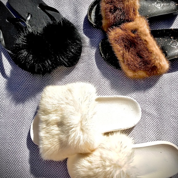 FOX or MINK AUTHENTIC CUSTOM SLIDES HOUSE SHOES. Tis the season is the reason - Picture 3 of 5